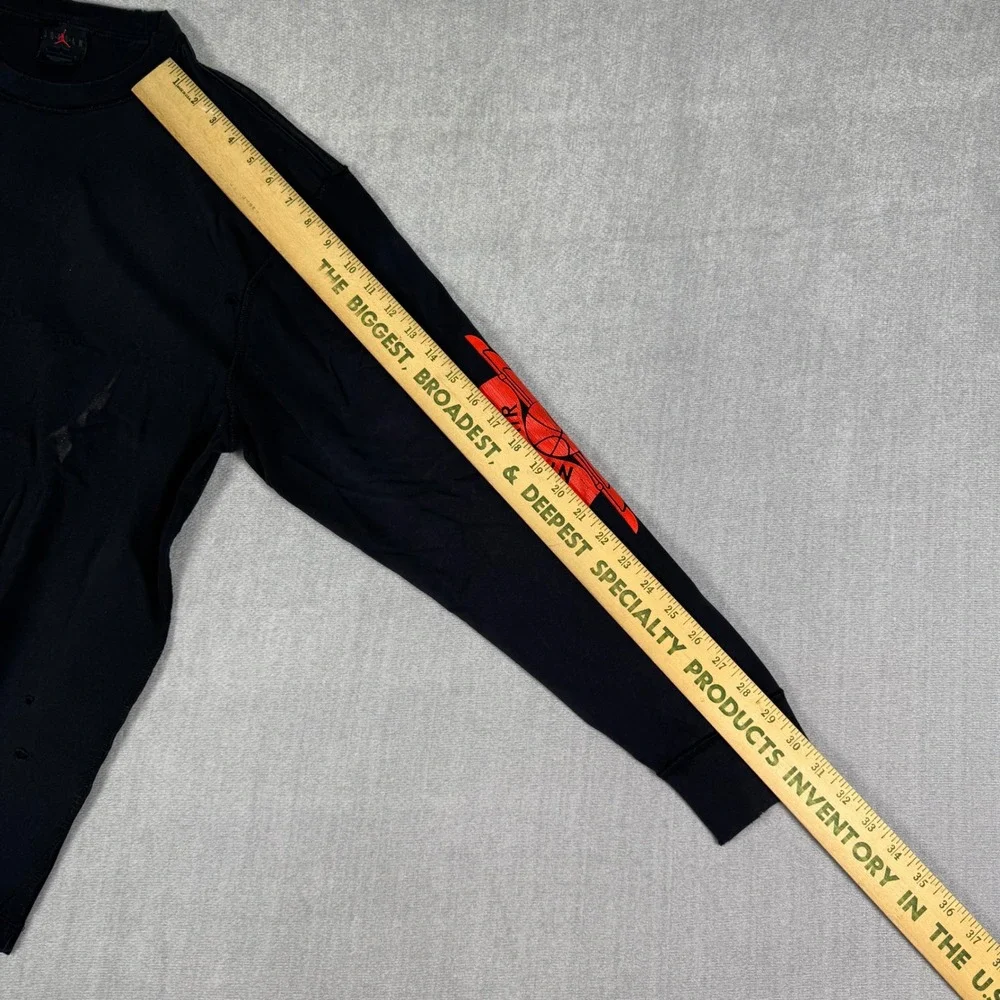 Nike Air Jordan Flight Mens Long Sleeve Graphic T-Shirt Black Red IB3134-010 L